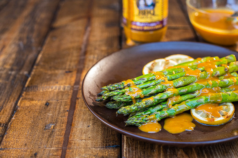 Roasted Asparagus with Sweet Mustard BBQ