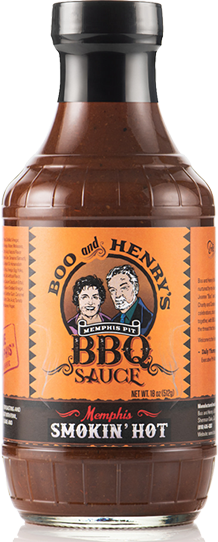 Boo and Henry's Smokin Hot BBQ Sauce bottle