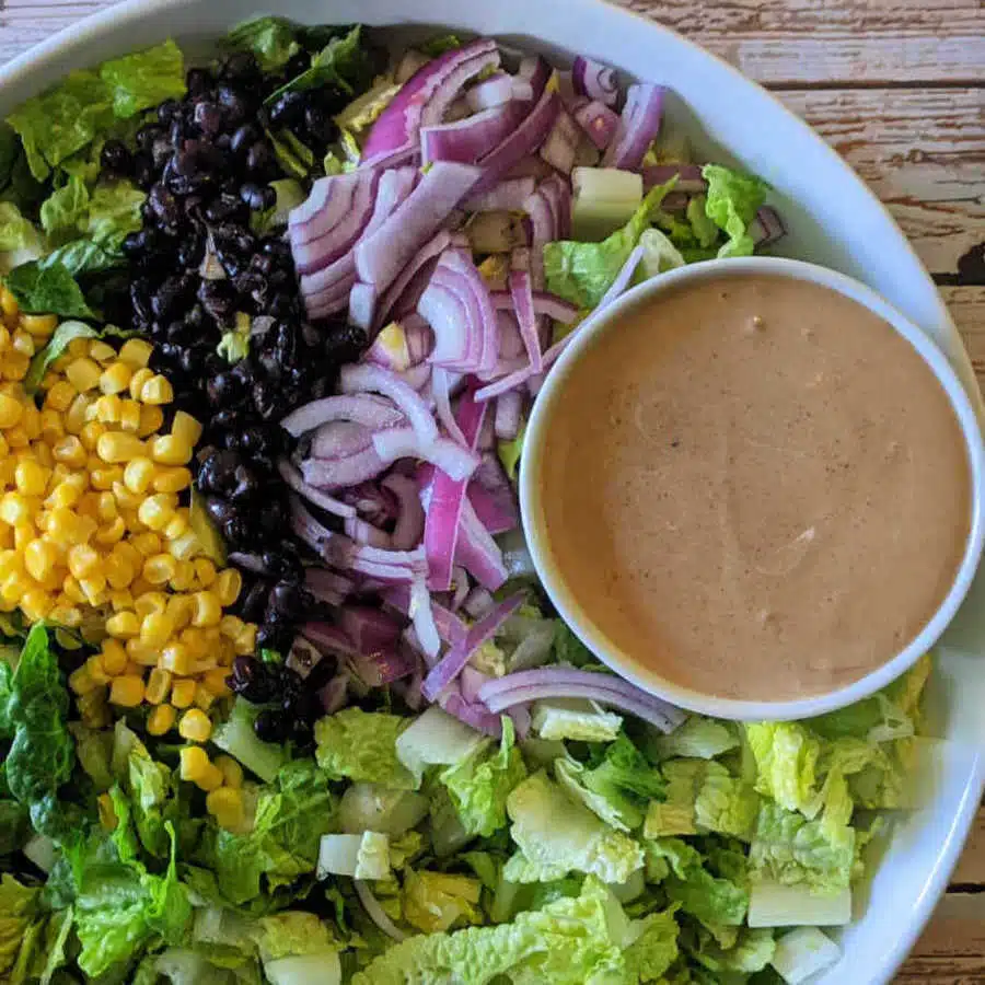 Vegetarian BBQ Salad by mamlikestocook.com