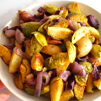 Sheet Pan Spuds and Sprouts by shockinglydlish