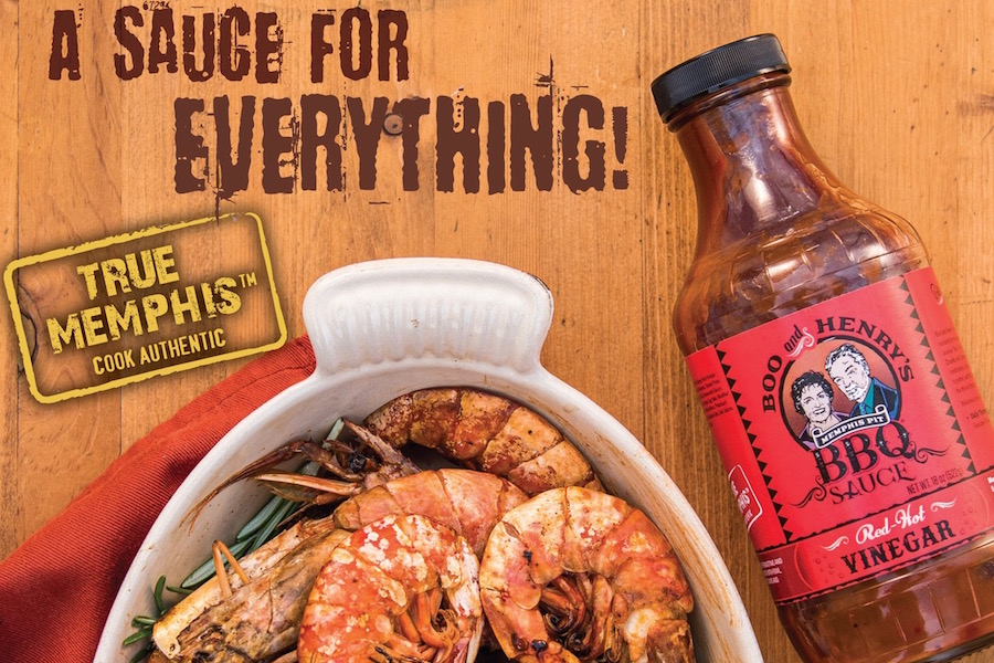 A sauce for everything shows Red Hot Vinegar Sauce with shrimp scampi