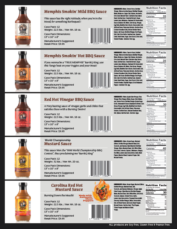 Boo and Henry's BBq 7-Product SELL SHEET NEW PRICES APR 2023 The Sauces