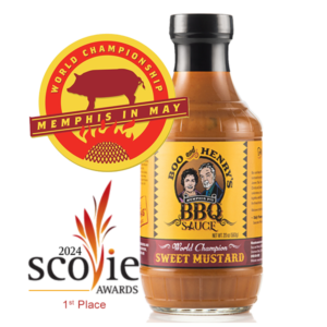 Award-winning Boo and Henry's BBQ World Champion Sweet Mustard Memphis In May World Champion and 2024 Scovie Awards 1st Place Winner