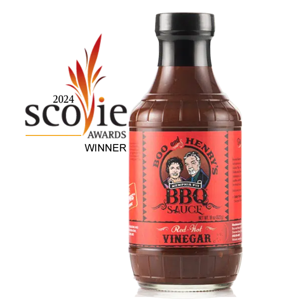 Boo and Henry's BBQ Red Hot Vinegar Scovie Award Winner for Vinegar category