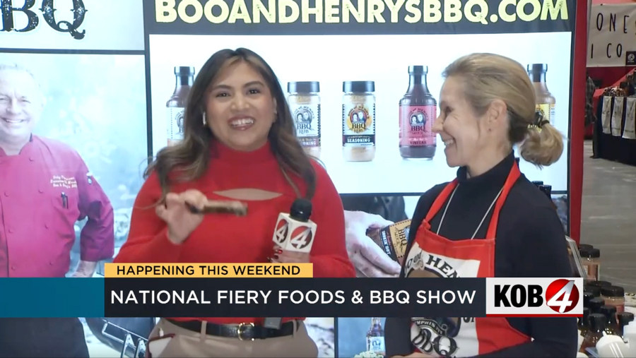 Boo and Henry's BBQ Interviewed at the Fiery Foods and BBQ Show 2024 aired on KOB4-TV on Mar. 1, 2024